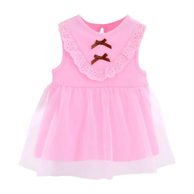 Summer Baby Sleeveless Dress Girls Mesh Dress Sweet Kids Princess