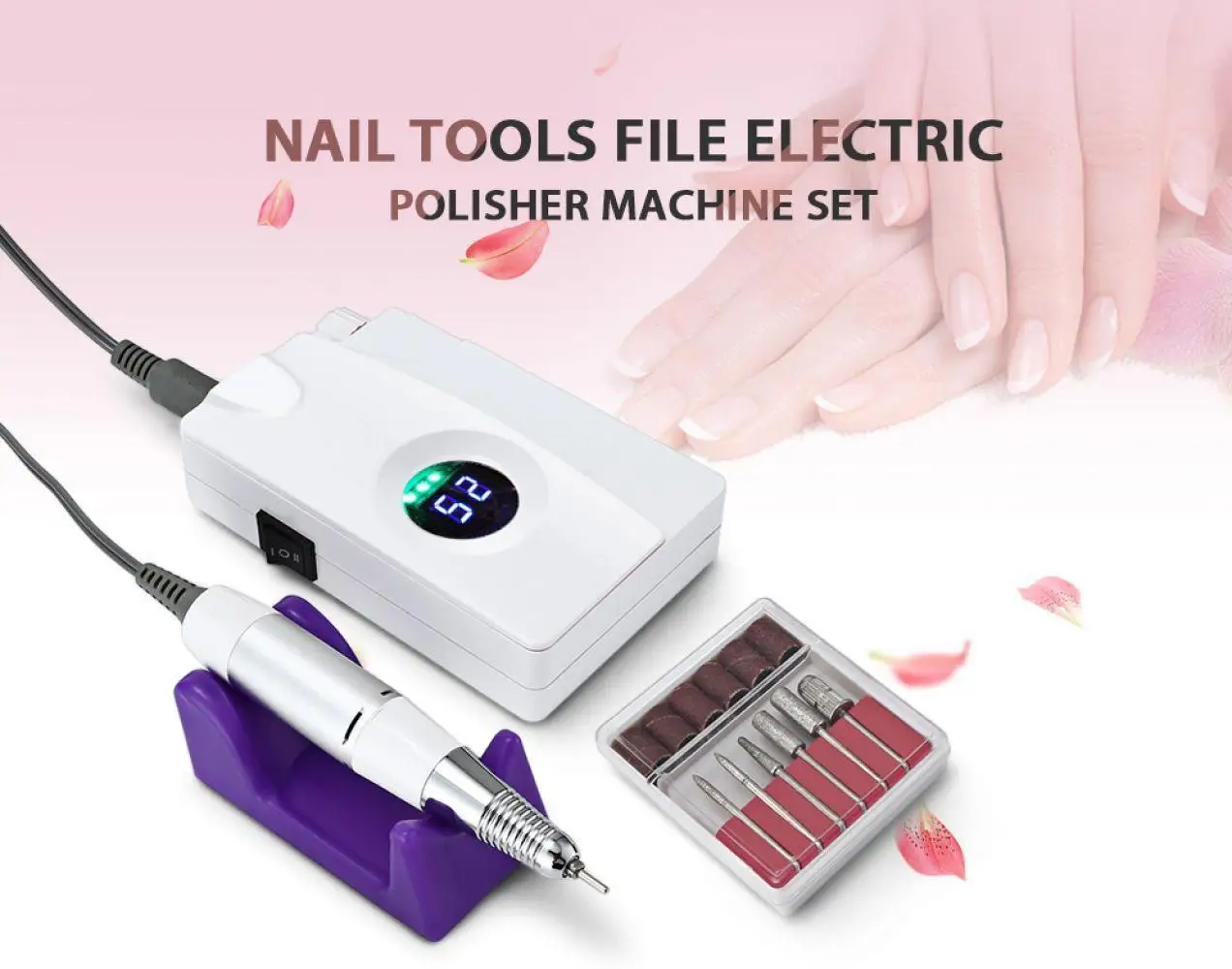 

25000 RPM Electronic Foot File Portable Electric Nail Drill Machine Rechargeable Cordless Manicure Pedicure Set Nail Equipment
