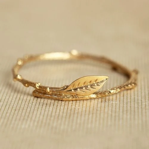 Tiny Gold Filled Ring Slim Branch Leaf Retro Golden Leaves Jewelry Anniversary Proposal Gift Party Engagement Wedding Band Rings Rings - AliExpress