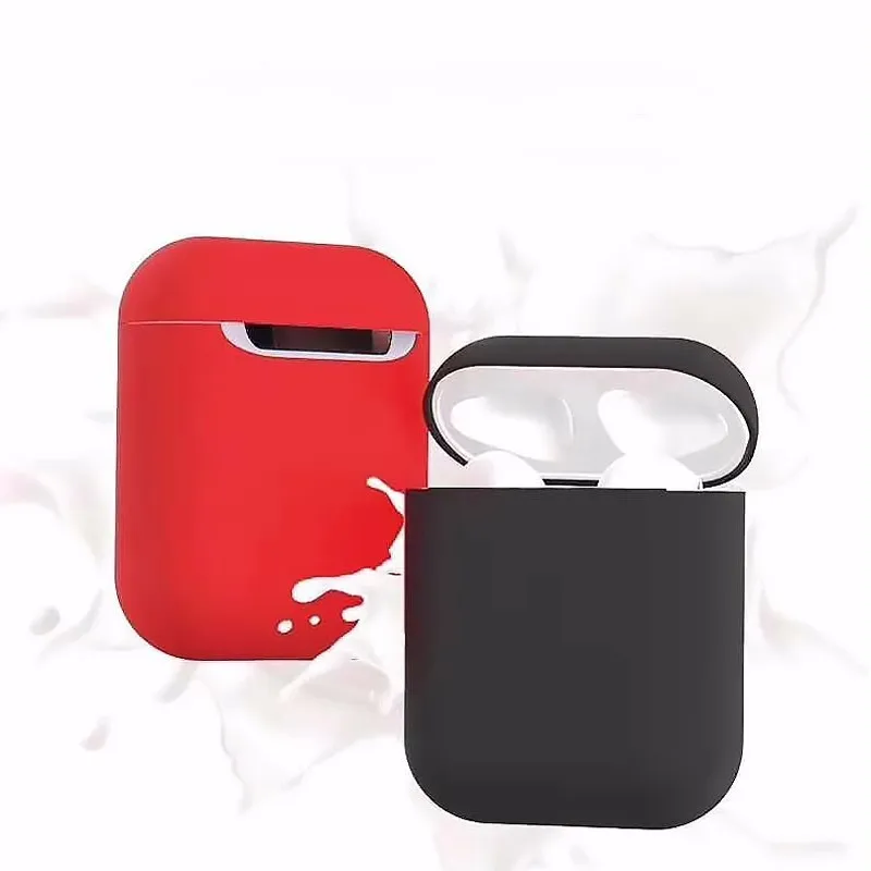 Мягкий жидкий силиконовый беспроводной Чехол для наушников Apple AirPods зарядный