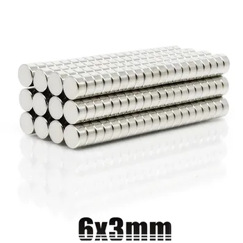 

200pcs Neodymium magnet 6x3 Rare Earth small super Strong Round permanent 6*3mm fridge Electromagnet NdFeB nickle magnetic DISC
