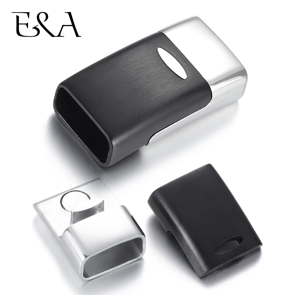

Stainless Steel Magnetic Clasp Two-Tone Hole 13.5*6.5mm Leather Cord Clasps Magnet Buckle Bracelet DIY Jewelry Making Supplies
