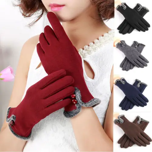 1 пара, женские зимние теплые перчатки, перчатки для сенсорного экрана, перчатки для спорта на открытом воздухе, перчатки для вождения, варежки, серые, черные, красные, коричневые, темно-синие