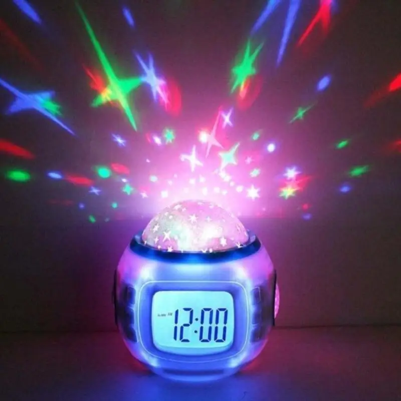 

LED Star Digital Night Light Projector Alarm Clock Snooze Starry Glowing Alarm Clock For Children Baby Room Home Decoration