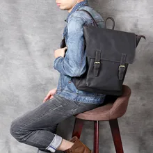 Handmade Men Backpack for laptop Backpacks Large Capacity Vintage Student Backpack Genuine Leather Travel Backpacks for teenager men s backpacks 15 inch laptop bag genuine leather retro large capacity trend travel handmade men shoulder bag backpack