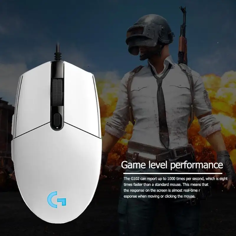 Мышь Компьютерная Logitech G102 6000DPI 6 программируемых механических клавиш кнопок|Мыши|