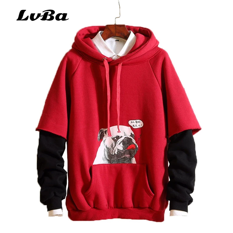 Spring Casual Hoodies Fashion New men's  Sweatshirts  Hip Hop Sweat Printed Dog 