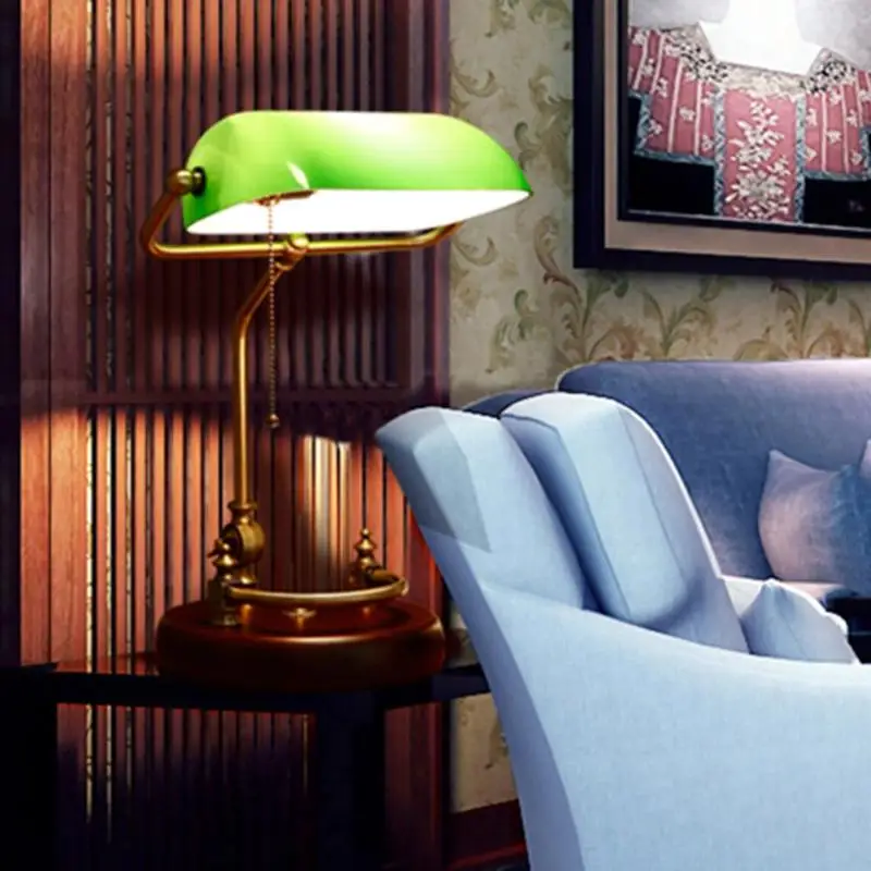 

Retro Solid Wood Lamp Study Table Work Read Bedroom Bedside Table Lamp US