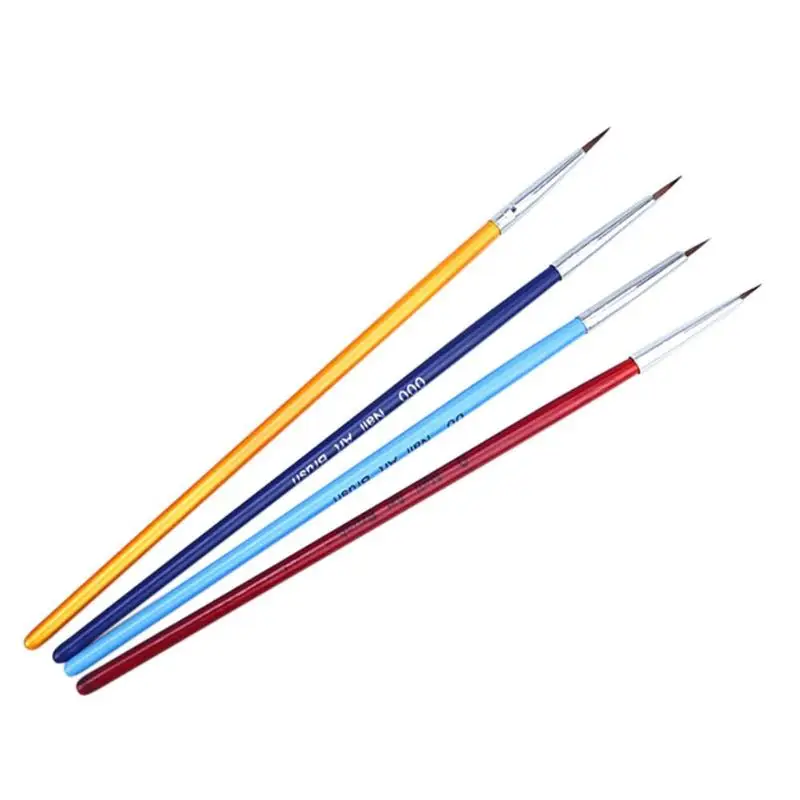 

4pcs/set Acrylic Nail Brush Liner UV Gel Pen Professional Nail Art Paint Drawing Brush Kit Stand Nail Art Manicure Tools