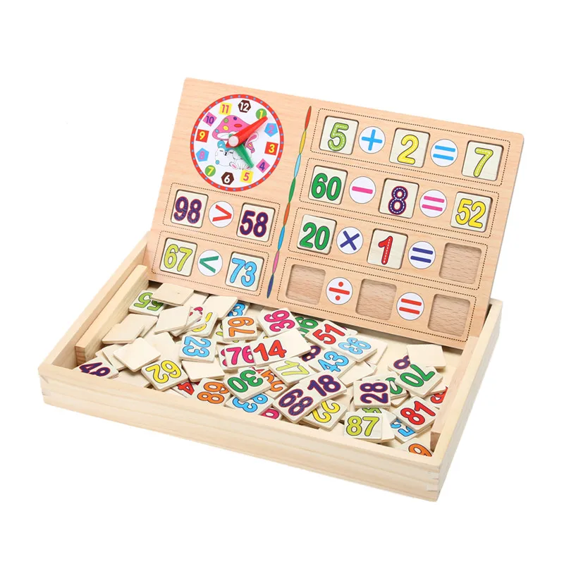 Kids Number Counting Math Toys Children Wooden Mathematics Sticker Toy