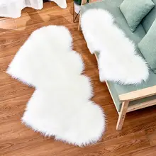 Двойное сердце Мягкий Искусственная овечка мех Комфорт Коврик, матрас, ковер коврик нескользящий стул диван-крышка плюшевые напольные коврики пушистый для наклейки для спальни