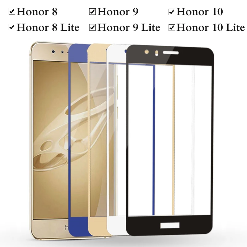 Защитное стекло для Huawei Honor 8 9 10 Lite Light Honer lite закаленное Huawey Huwai защита экрана