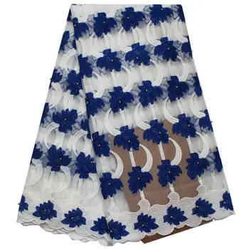 

Latest White Lace Fabric High Quality Lace With Gold Beads Top Selling African Tulle Lace Fabric White Dress Fabrics