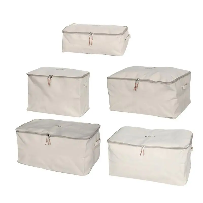 Super Large Thickened Canvas Storage Bag Protable Washable Organizer Case With Cover Zipper ...