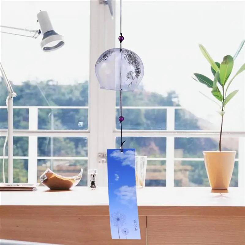 

1 pc Wind Chimes Simple Glass Japanese-style Wind Bells Gift Pendant Indoor Decor for Friends Parents Lovers