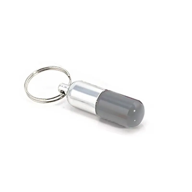 

Waterproof Aluminum Mini Pill Storage Tank Sealed Drug Holder Container Keychain Medicine Box Health Care Pill Cases