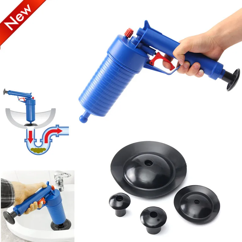 

Household High Pressure Powerful Air Drain Blasters Pump Plunger Sink Pipe Clog Remover Toilets Bathroom Kitchen Cleaner Kit