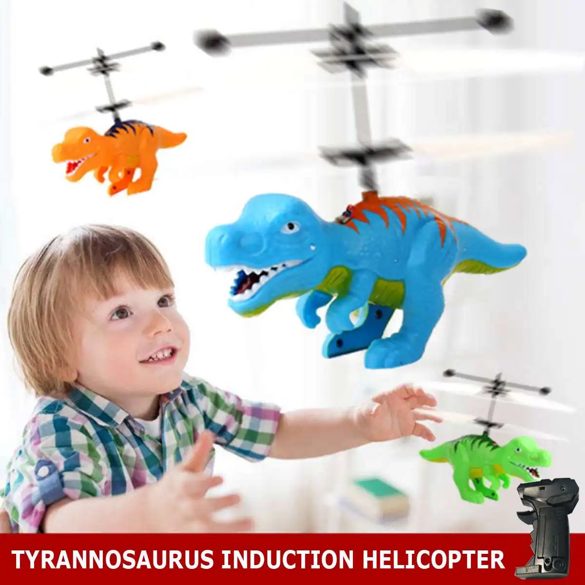 

Electric RC Flying Dinosaur Model Helicopter LED Flash Lighting Toy Saucer Hovering Induced Infrared Sensor Floating toy for kid