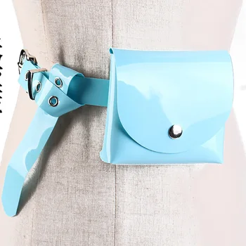 

[EWQ] New Spring Autumn 2020 Fashion Mini Bag Decorative Pin Buckle Transparent High Quality PVC Belts Women All-match QD269