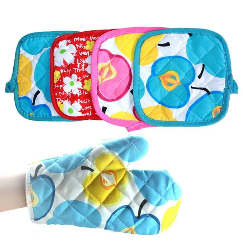 

2pcs Microwave Oven Gloves Set Heat Insulation Mittens Kitchen Baking Glove
