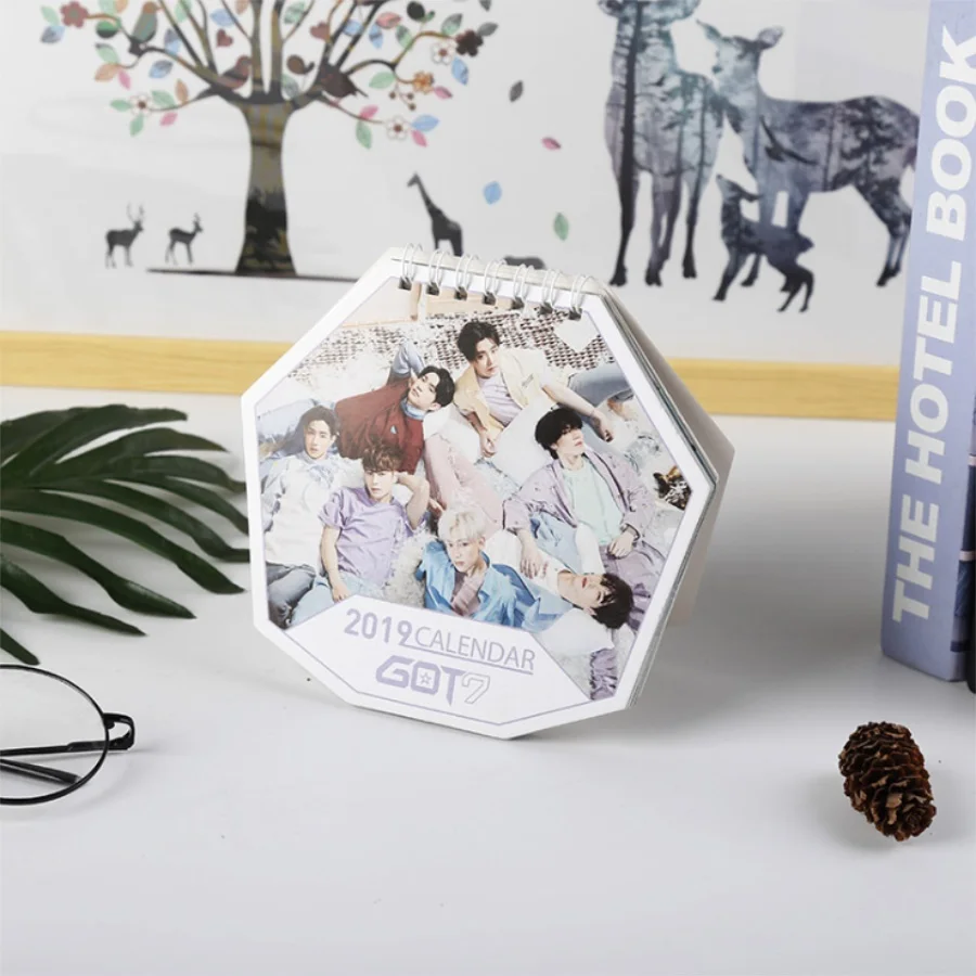 

Kpop GOT7 Present: You Cute 2019 Mini Desktop Calender Mark Jackson Photo Picture Bambam Desk Decor