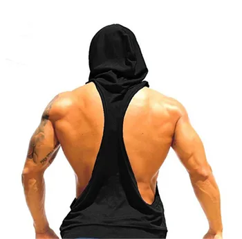 

New Men Sport Bodybuilding Tank Tops Superman Sleeveless Hoodie Stringer Vest Gym Wear Causal summer Solid Tank Top Men 2019