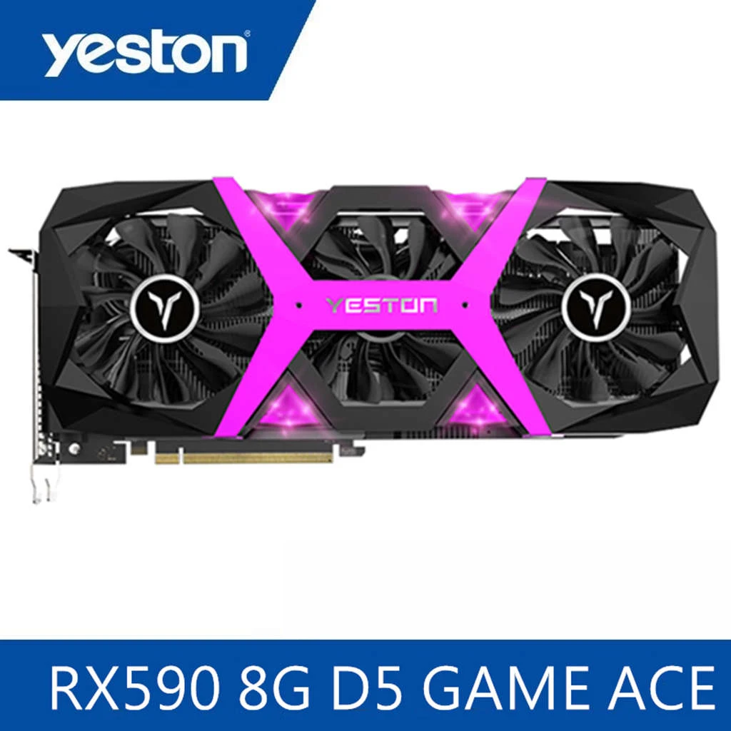 PPYY-Yeston Radeon Rx590 8G Gddr5 256Bit Pci Express X16 3,0 видеокарта видеоигр Dvi+ Hdmi+ 3Xdp для рабочего стола