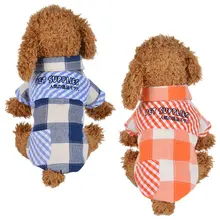 Pet Puppy Рубашка с рисунком «Собаки» жилеты плед полоса животное майка хлопок кошка сетка костюмы Собака летняя одежда куртка боди для чихуахуа пальто