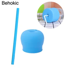 Behogar многоразовые универсальные силиконовые крышки для чашек мягкий Носик топ из эластичного материала чашки крышки с соломинкой для детей дети случайный цвет