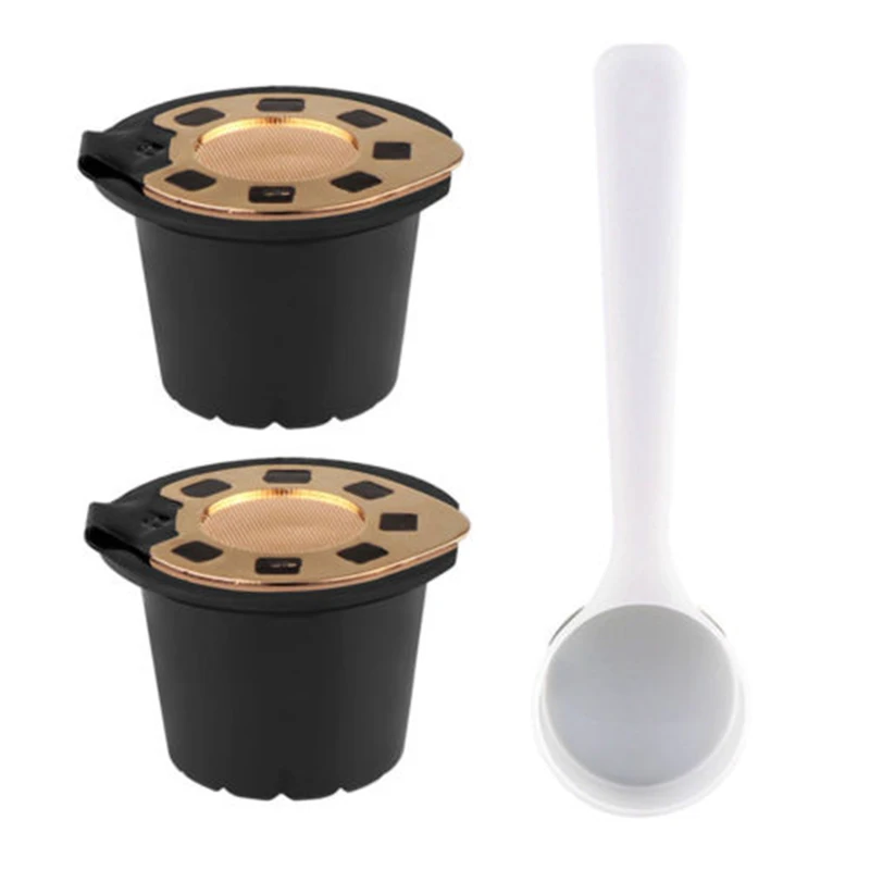 

2 Pack Stainless Steel Reusable Coffee Cap.su.les Pods W/ Spoon For Piccolo Genio