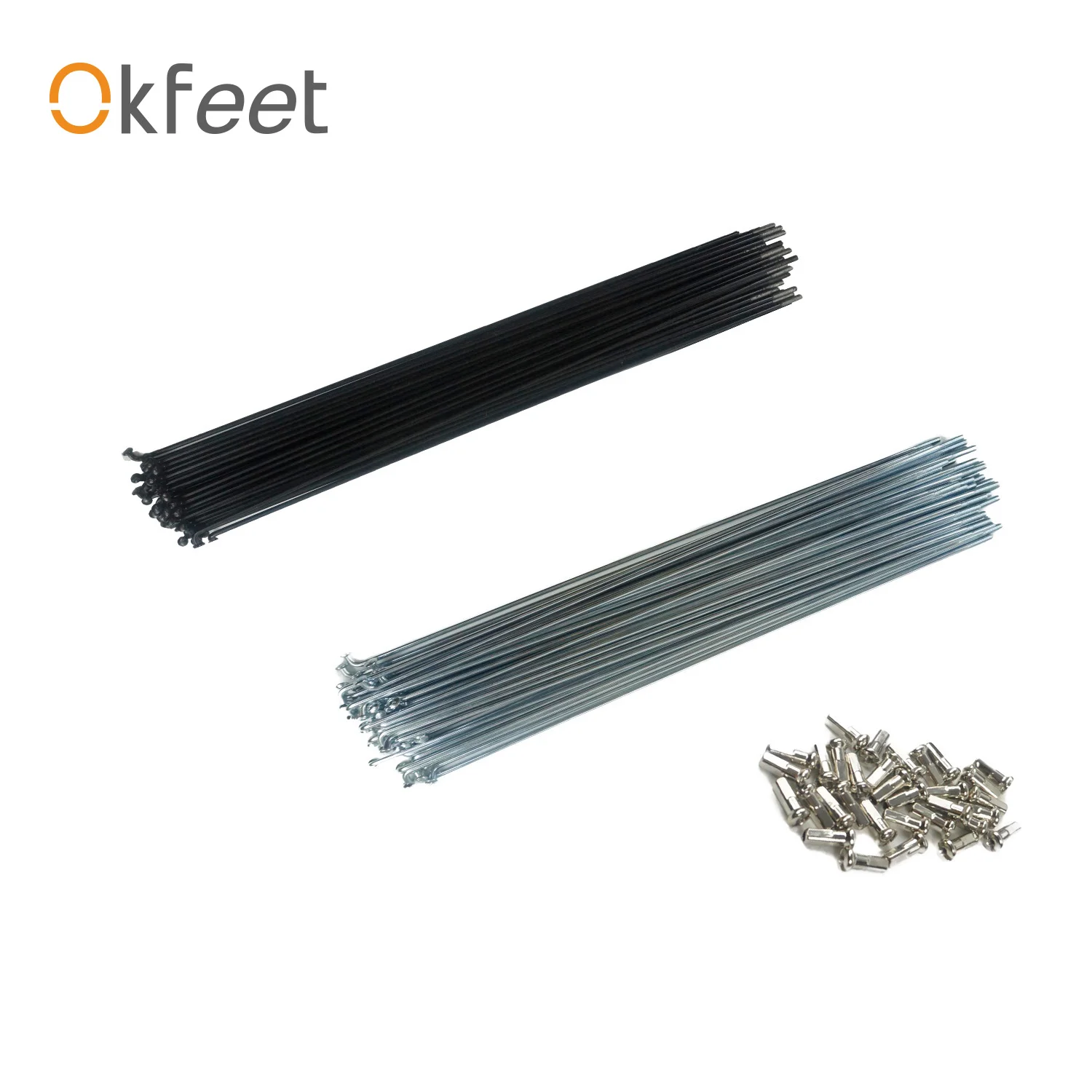 

Okfeet Customized Made Spoke Radius Knitting Needle Stainless Steel 12G 13G Black Sliver Bicycle Electric Bike Copper Nipple