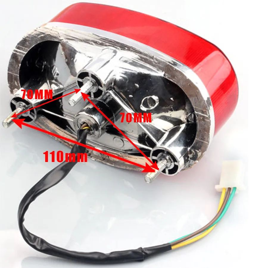 Красный задний стоп светильник для мотоцикла DC12V лампы Atv Quad 50cc 70cc 90cc 110cc 150cc 200cc 250cc