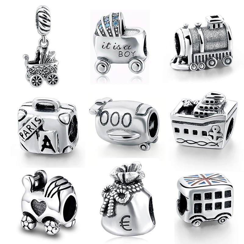 

Fit Authentic Pandora Bracelet Silver 925 Original Beautiful Pandora Crown Shape Charms Antique Beads Pendant Jewelry Gifts