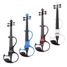 Tooyful полный размер 4/4 Бесшумная электрическая скрипка клен гриф с Твердый чехол бант канифоль Струны для начинающих любителей музыки