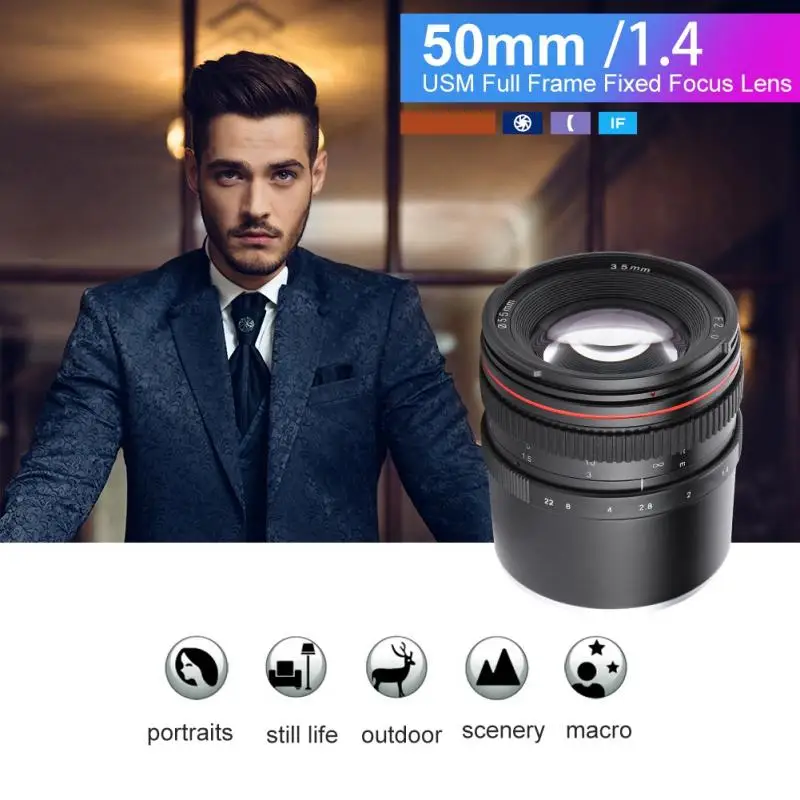 Ручная линза Foucs F1.4 с большой диафрагмой 50 мм для Sony E беззеркальное крепление