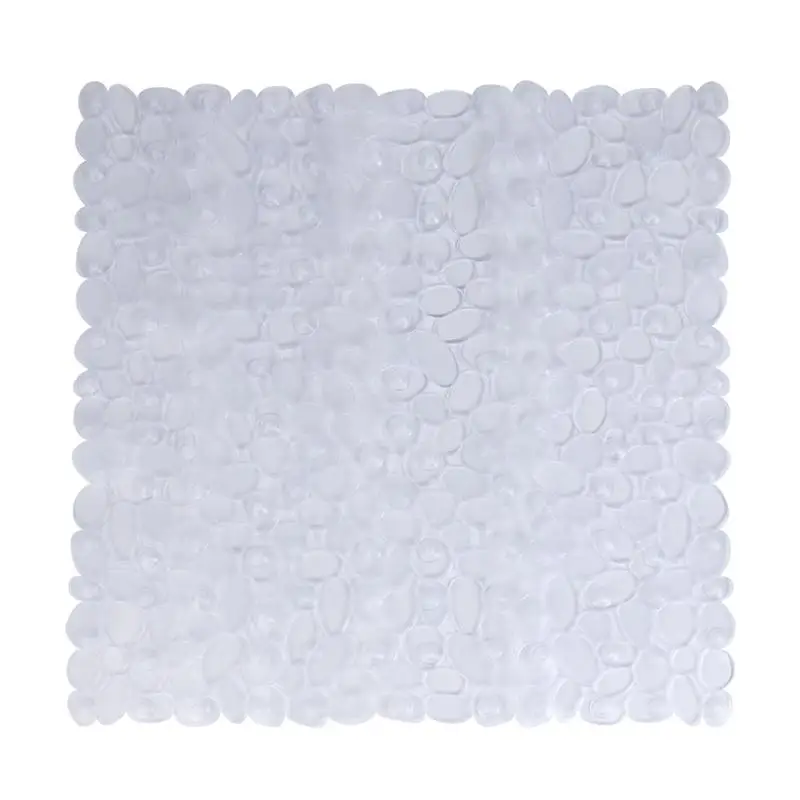 

Bath Non-Slip Mat Square Cobblestone Bath Shower Safety Mats PVC Anti-Bacterial Mildew Resistant Antiskid Mat (Clear)