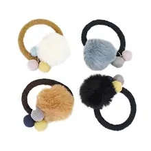 4 шт. Волосы Галстуки милый восхитительный плюш мяч резинки для волос аксессуары для волос конский хвост держатели волос Веревка