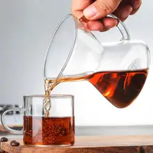 Одинарный сервировочный кофейный стакан Мини Ручной пуансон милый стеклянный кофейник Висячие уши ручной Пробивной чайник тонкая талия Hickened