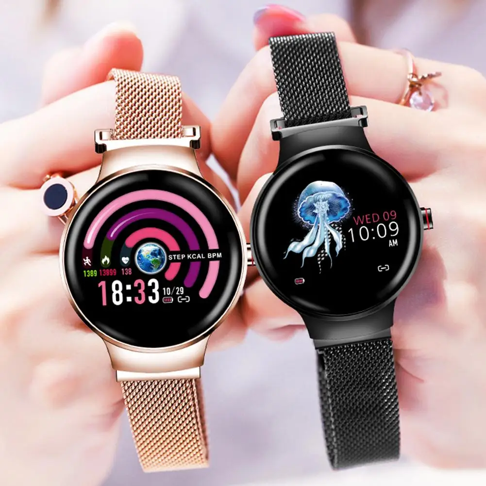 

Bluetooth Fitness Tracker Color Touch Screen Waterproof Watch With All-Day Heart Rate Activity Period Tracking Smart Bracelet