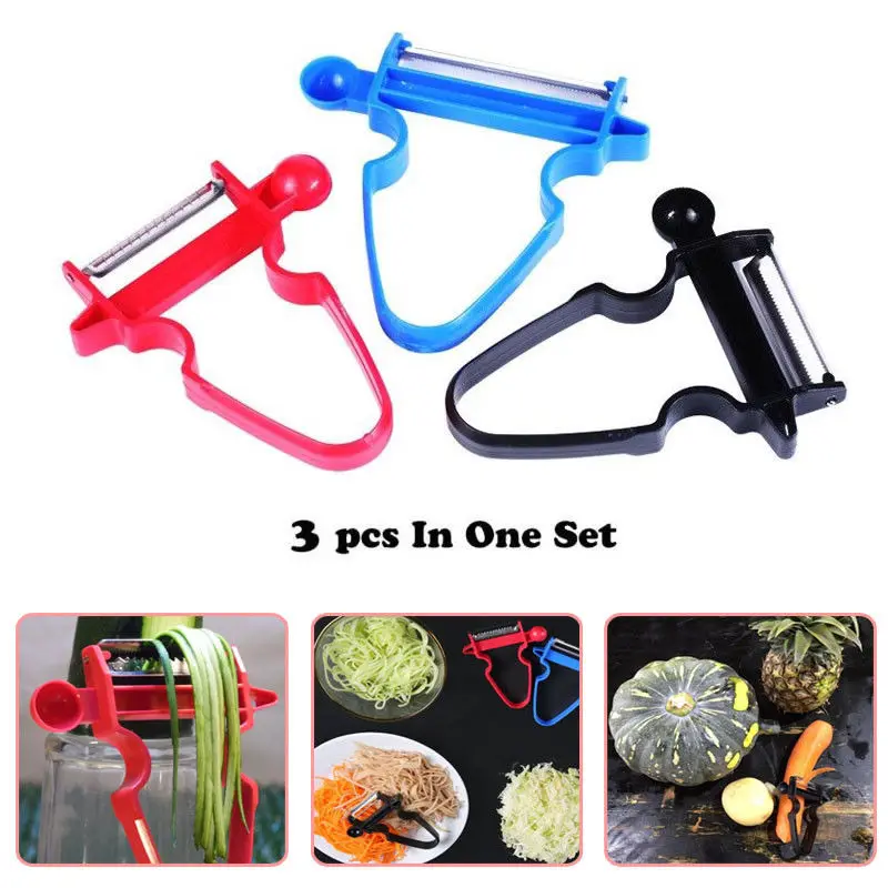 Doatry 3 шт. набор волшебных трио Овощечистка Нож для нарезания соломкой лезвие из