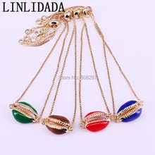 15 шт. новые модные медные разноцветные эмалированные кончи в форме браслеты с подвесками для женщин Девушка Модные ювелирные изделия