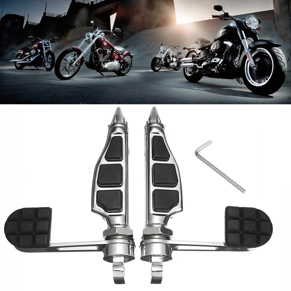 

Universal 32mm 1.25" Engine Guards Frame Tube Bars Footpeg Footrest Foot peg rest Motorycle Mount Foot Pegs Pedal Heel Rest