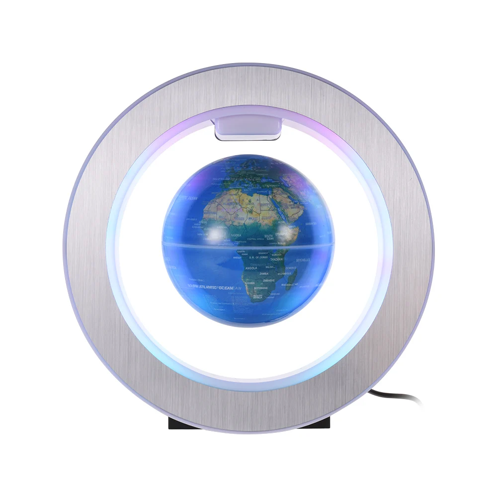 

4 Inch Magnetic Levitation Globe Colorful Lighting Blue Earth Globe with LED Color Light Circular Base