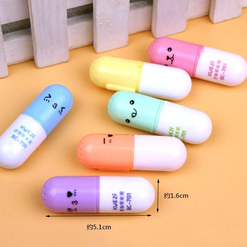 6 шт./пакет симпатичное милое мини-маркера творческий прекрасный в форме таблетки гелевая ручка для детей корейский Канцтовары
