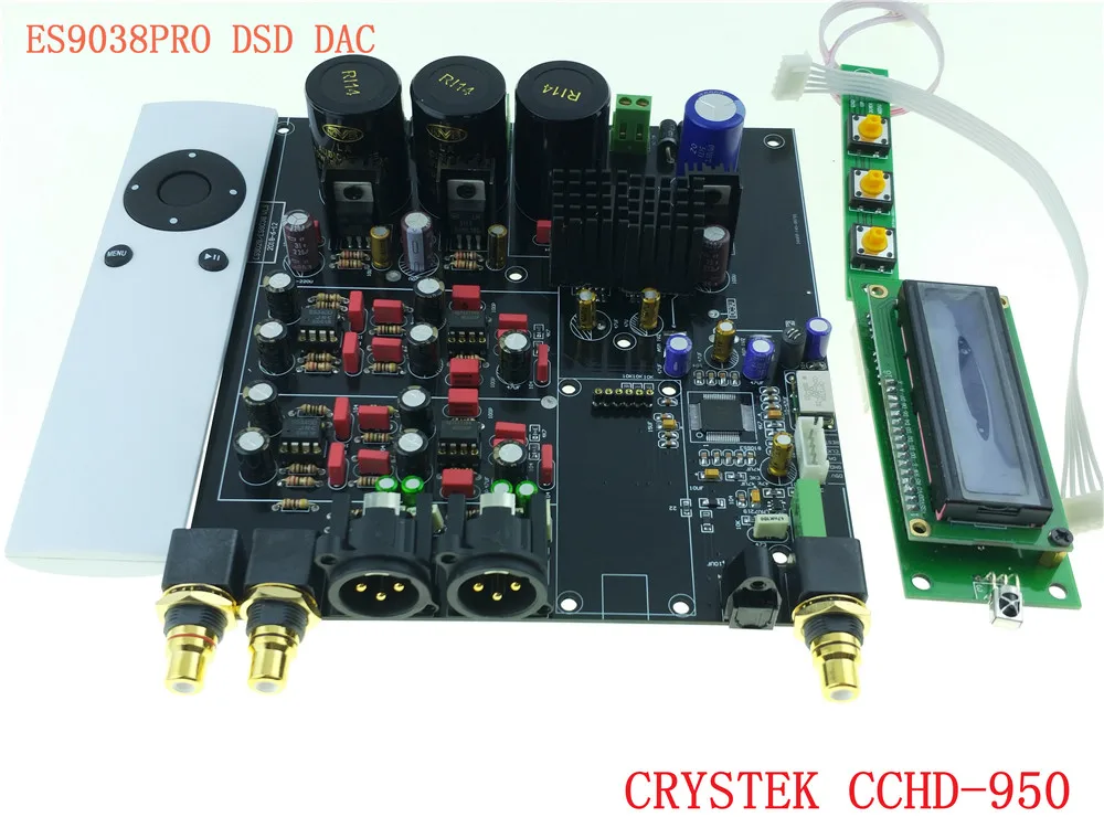 

ES9038 ES9038PRO HIFI AUDIO DAC decoder assembled board + upgrade to CRYSTEK CCHD-950 + remote control