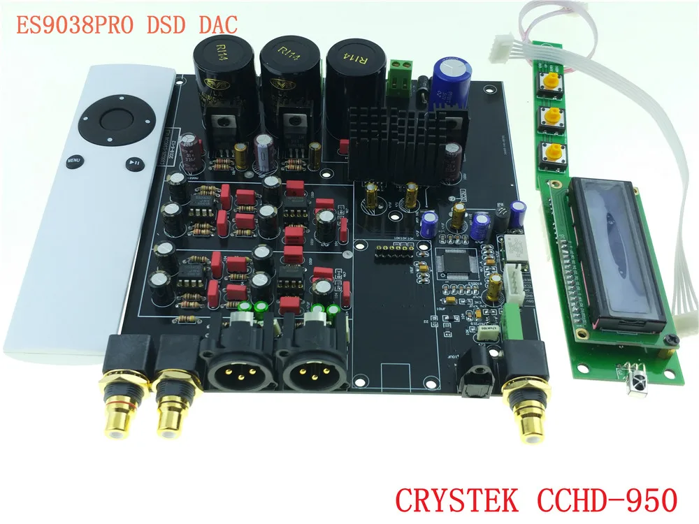 ES9038 ES9038PRO HIFI аудио DAC декодер собранная плата + Обновление до CRYSTEK CCHD 950 пульт