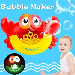 Детские устройство для мыльных пузырей Краб для ванной игрушки пластик Электрический мультфильм свет музыка забавные стиральная игрушка