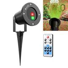 Наружный светодиодный светильник для газона, водонепроницаемая динамическая подсветка, изменение рисунка лазерных огней с пультом дистанционного управления, вечерние пейзажи двора