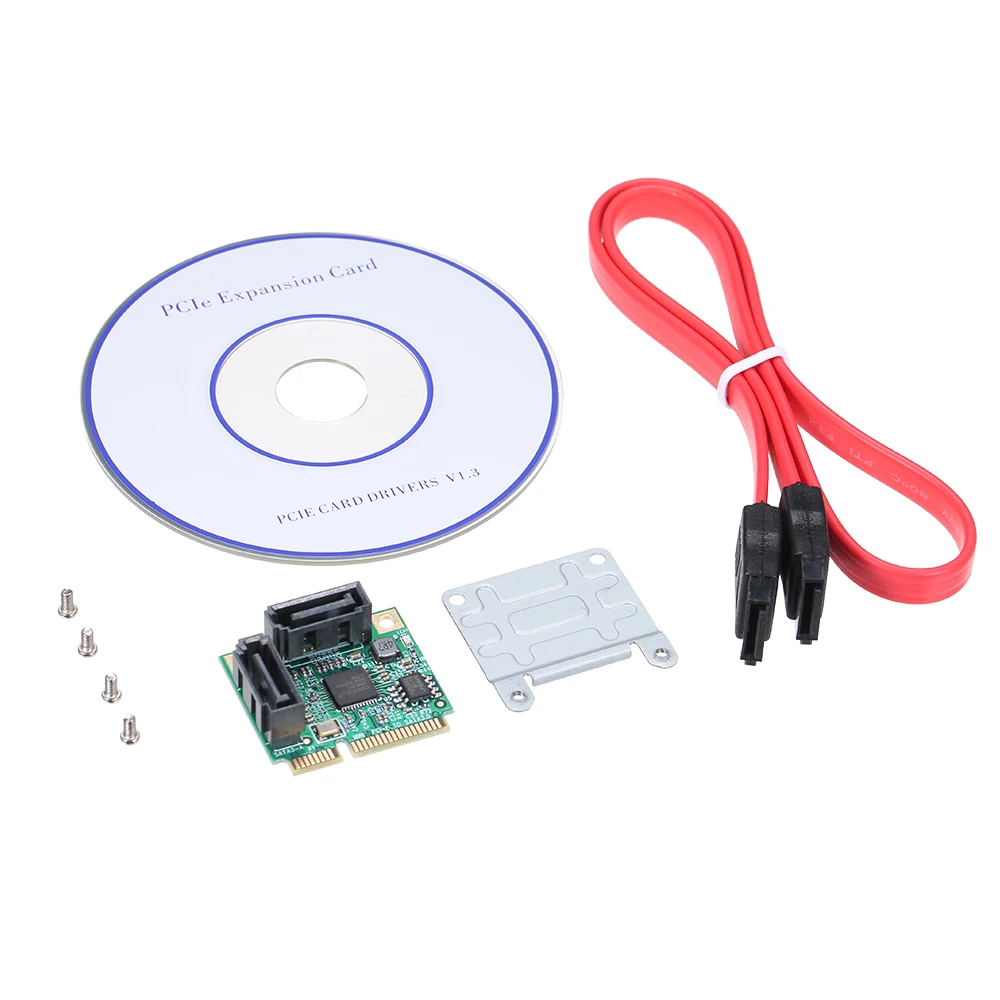 Плата расширения PCI E к SATA3 чип ASM1061 2 порта карта SATA3.0 mini PCIE SSD HDD SATA адаптер для