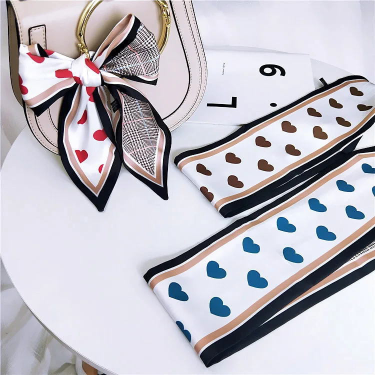 

Spring Autumn Summer High Quality New Seasonal Women Soft Scarf Sweet Hearts Prints Long Wraps Shawl Girl Handkerchief Bag Decor